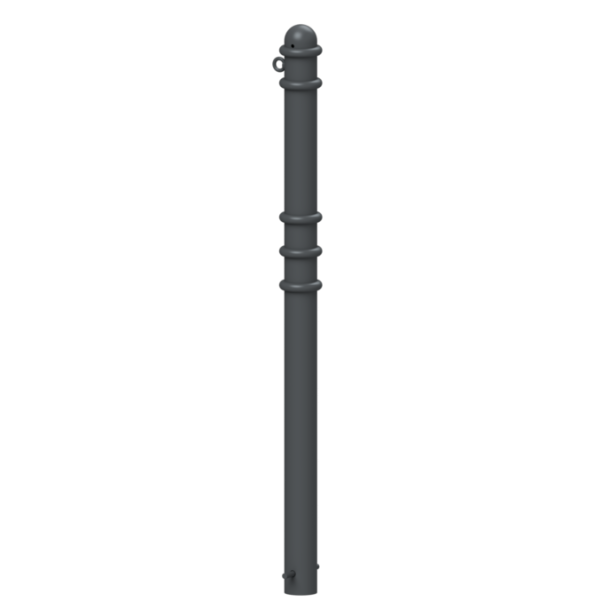 Dekorativ puller | Serie 479B | � 76 mm | fastmonteret, til indst�bning i beton med jordanker, total l�ngde ca. 1300 mm | uden l�s | med 1 �je